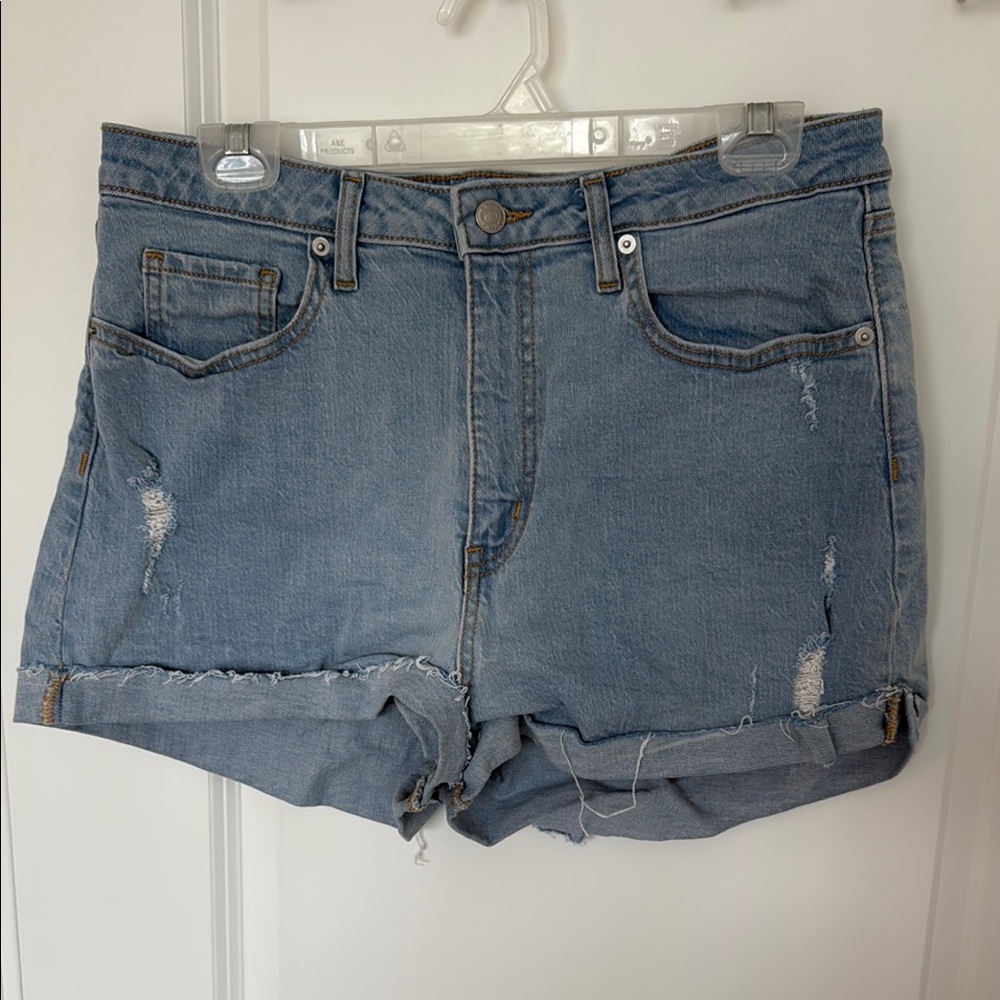 Wild Fable Blue Jean Shorts Distressed High-Waisted